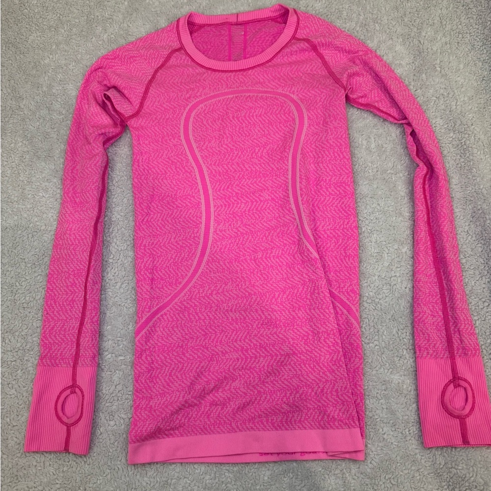 Lululemon Swiftly Tech Long-Sleeve Set - Pink and Maroon